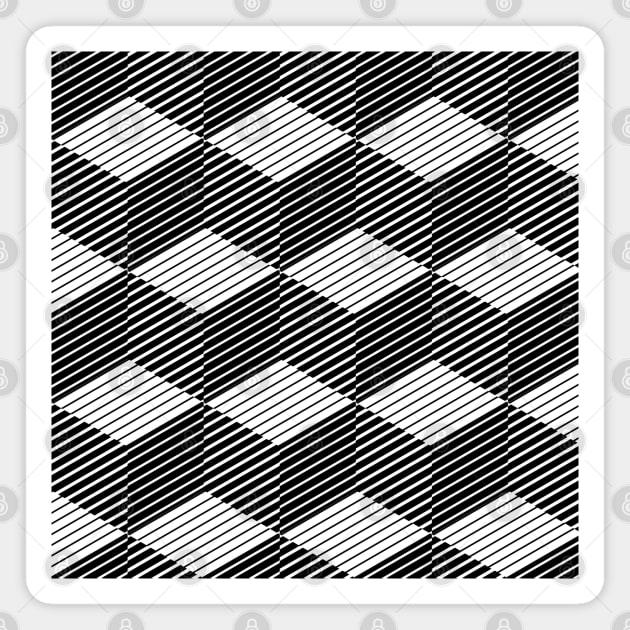 Square line pattern Magnet by Vilmos Varga